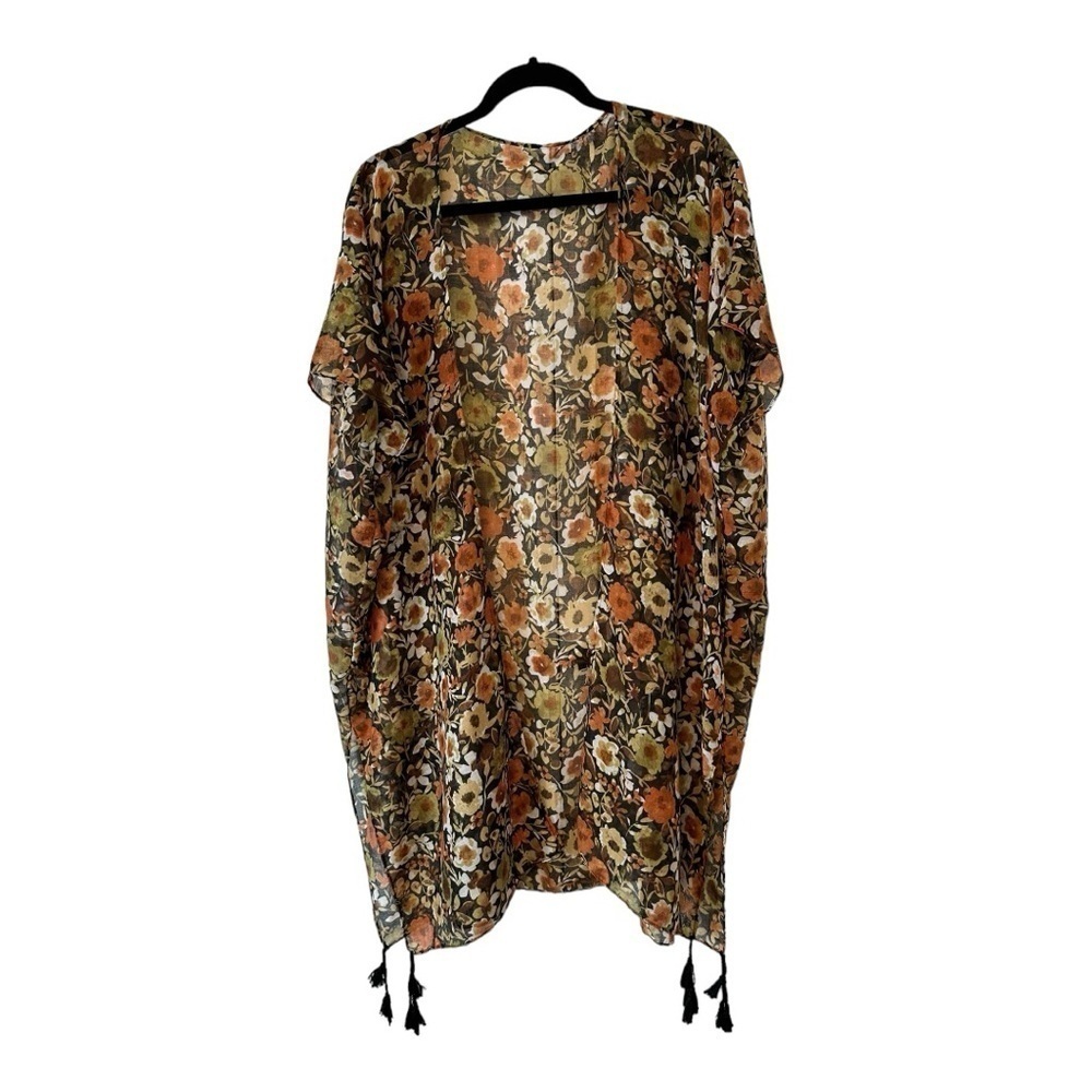 Beach Cover Up Boho Floral Kimono
